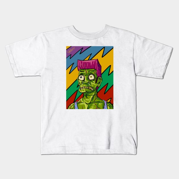 "Frank Stein" FACES COLLECTION Kids T-Shirt by mikiad